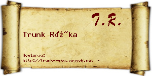 Trunk Réka névjegykártya